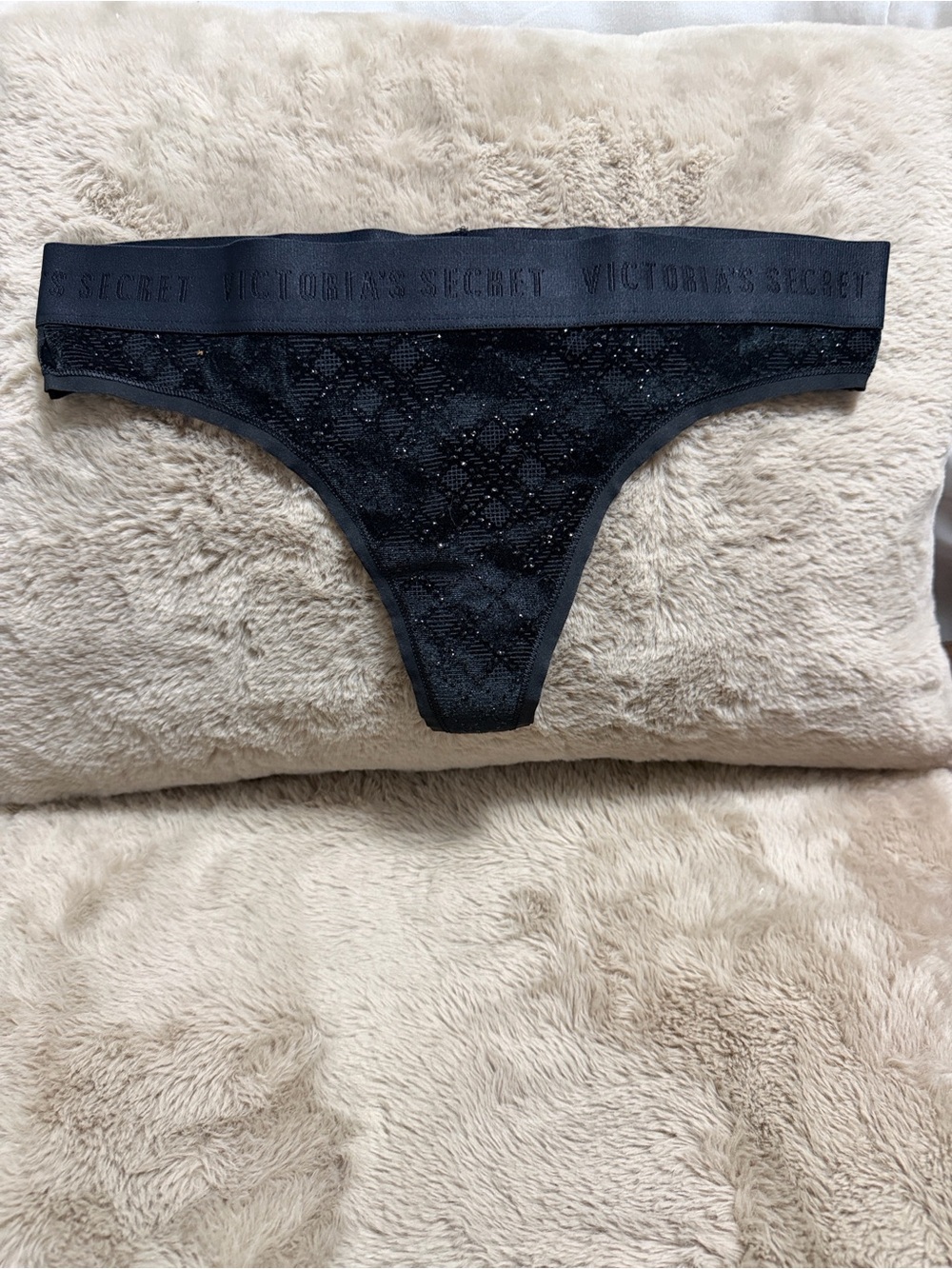 Victoria's Secret Black Lace Bikini Thong
